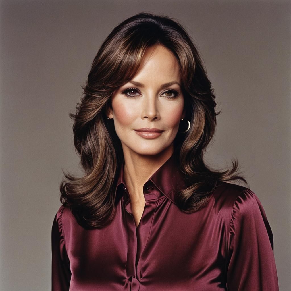 Woman in Burgundy Satin Blouse Portrait