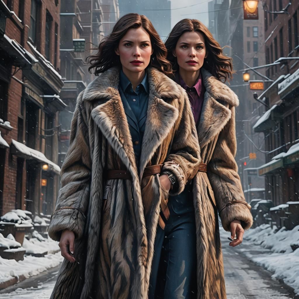 Lois Lane in Fur Coat: Detailed Matte Painting