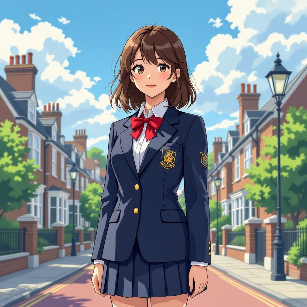 Tomboy in English School Uniform, Anime Style