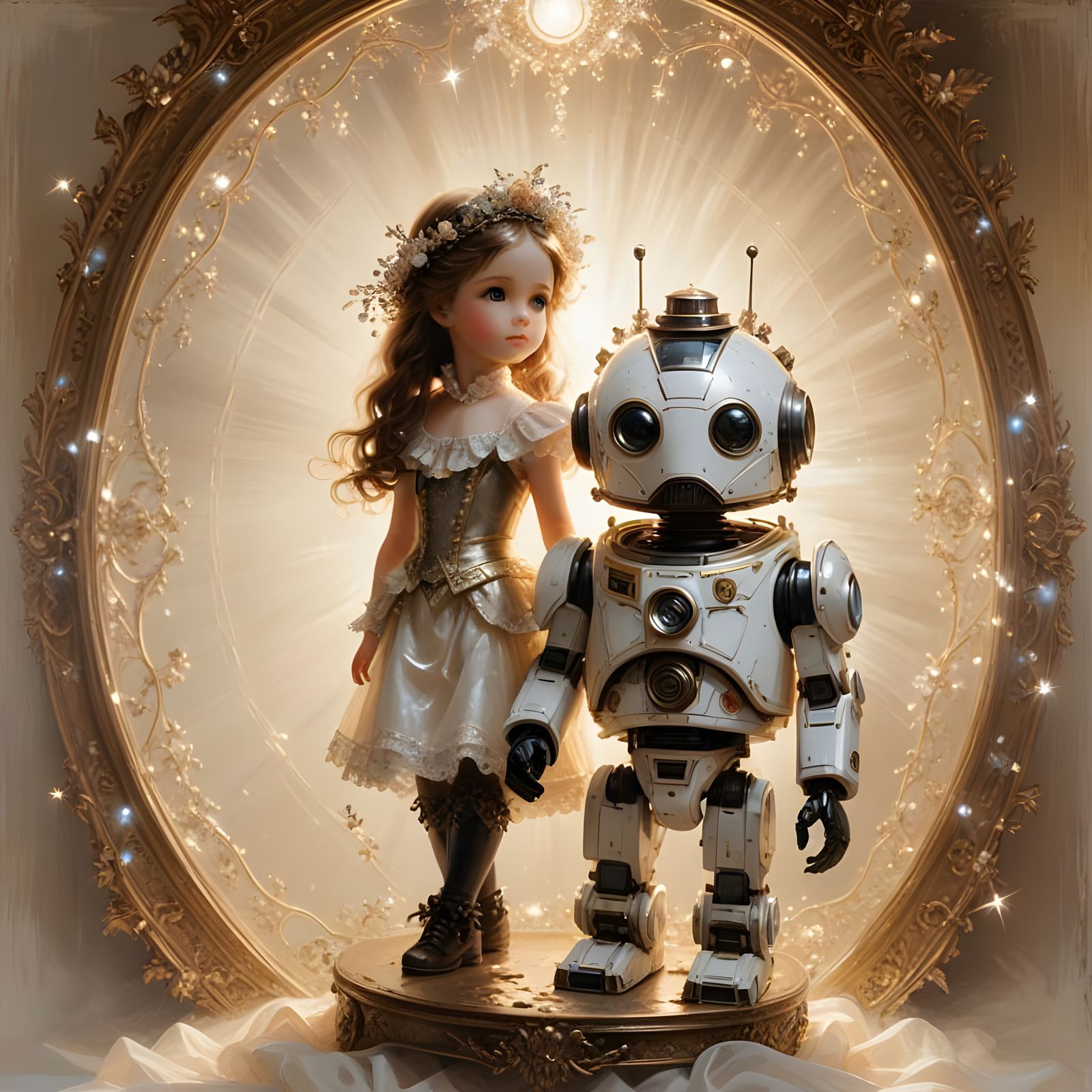 Ethereal Victorian Romance in Soft Oil Painting