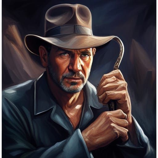 Indiana Jones Portrait in Cave with Torch