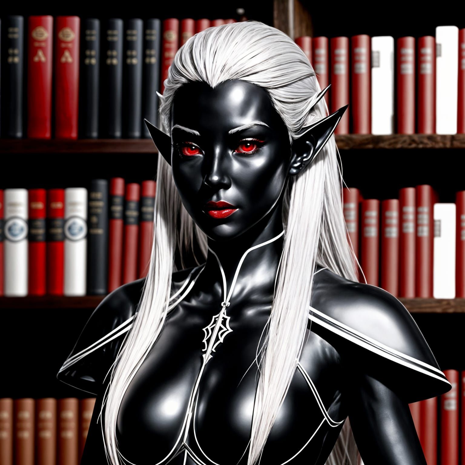 Drow Alchemist in Wizard's Study, Concept Art