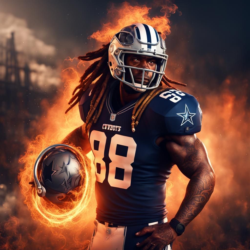 Fiery Football Hero in Detailed Fantasy Art