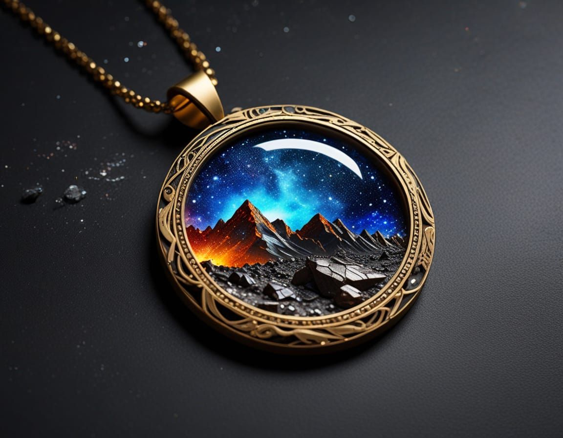 Cosmic Pendant in Holographic Astral Style