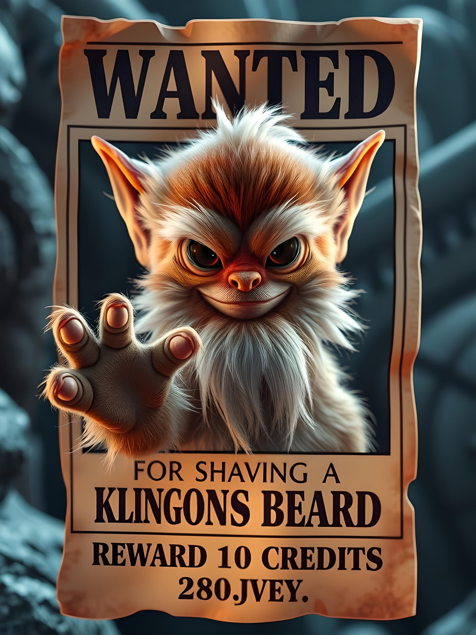 "Wanted for shaving a Klingons beard"