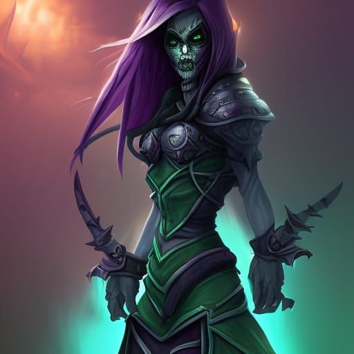 Undead Rogue with Poison Daggers: Warcraft Splash Art
