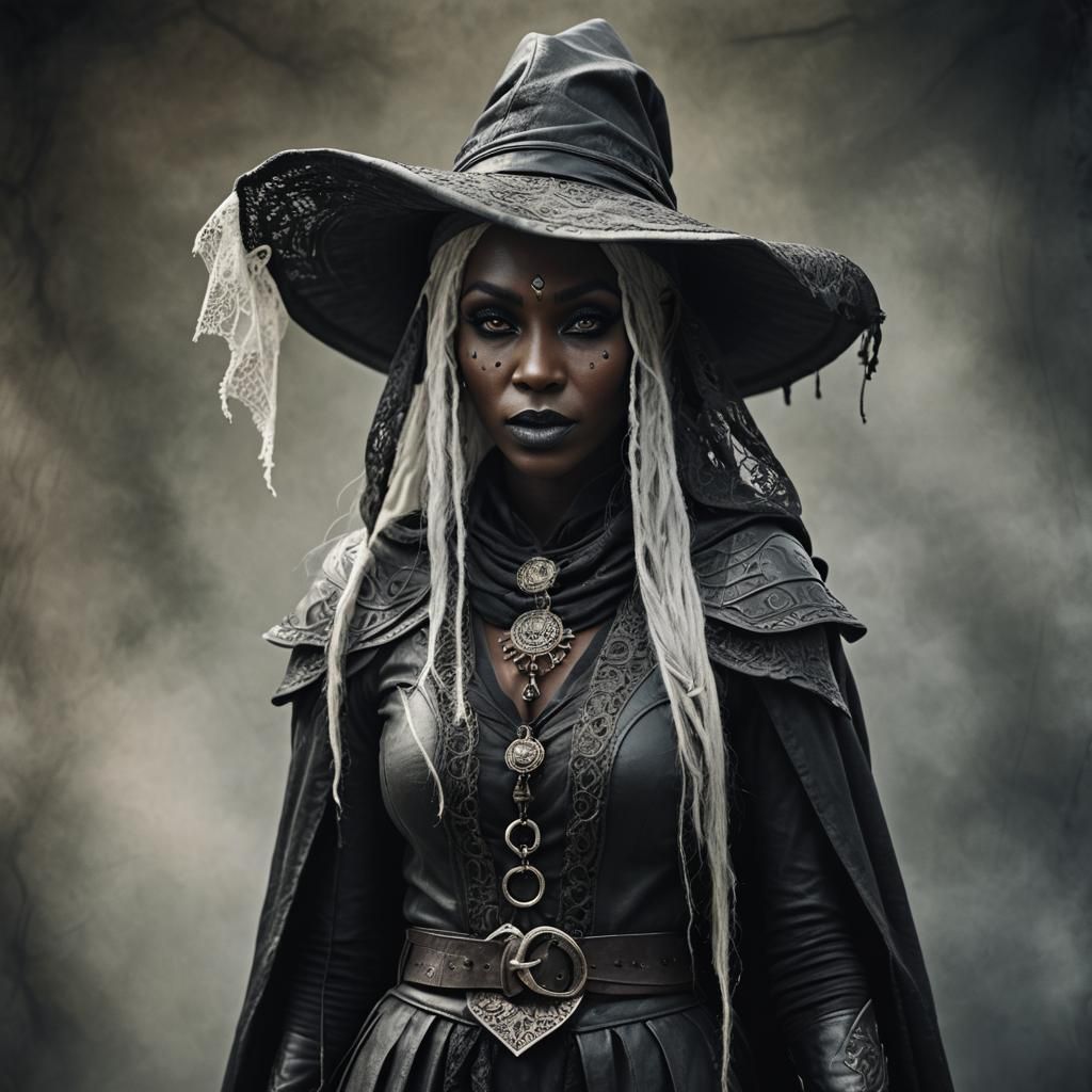 Drow Elf Wizard Portrait in Fantasy Art Style