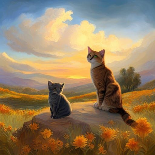 Cats in Nature: An AI-Generated Repetition