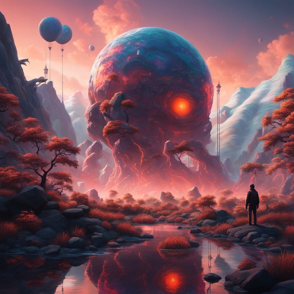 Ethereal Neon Entity Undulates Through Space-Time