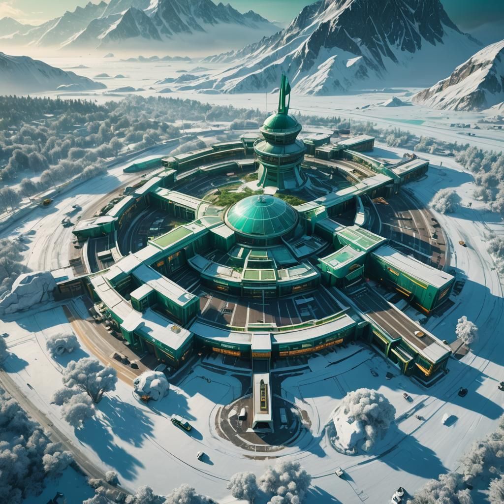 Lush Los Santos Airport in Greenland: Fantasy Concept Art