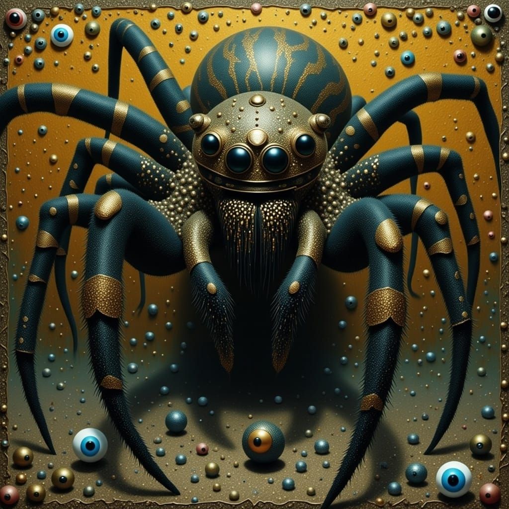 Golden Eyeball Spider: A Surreal AI Creation