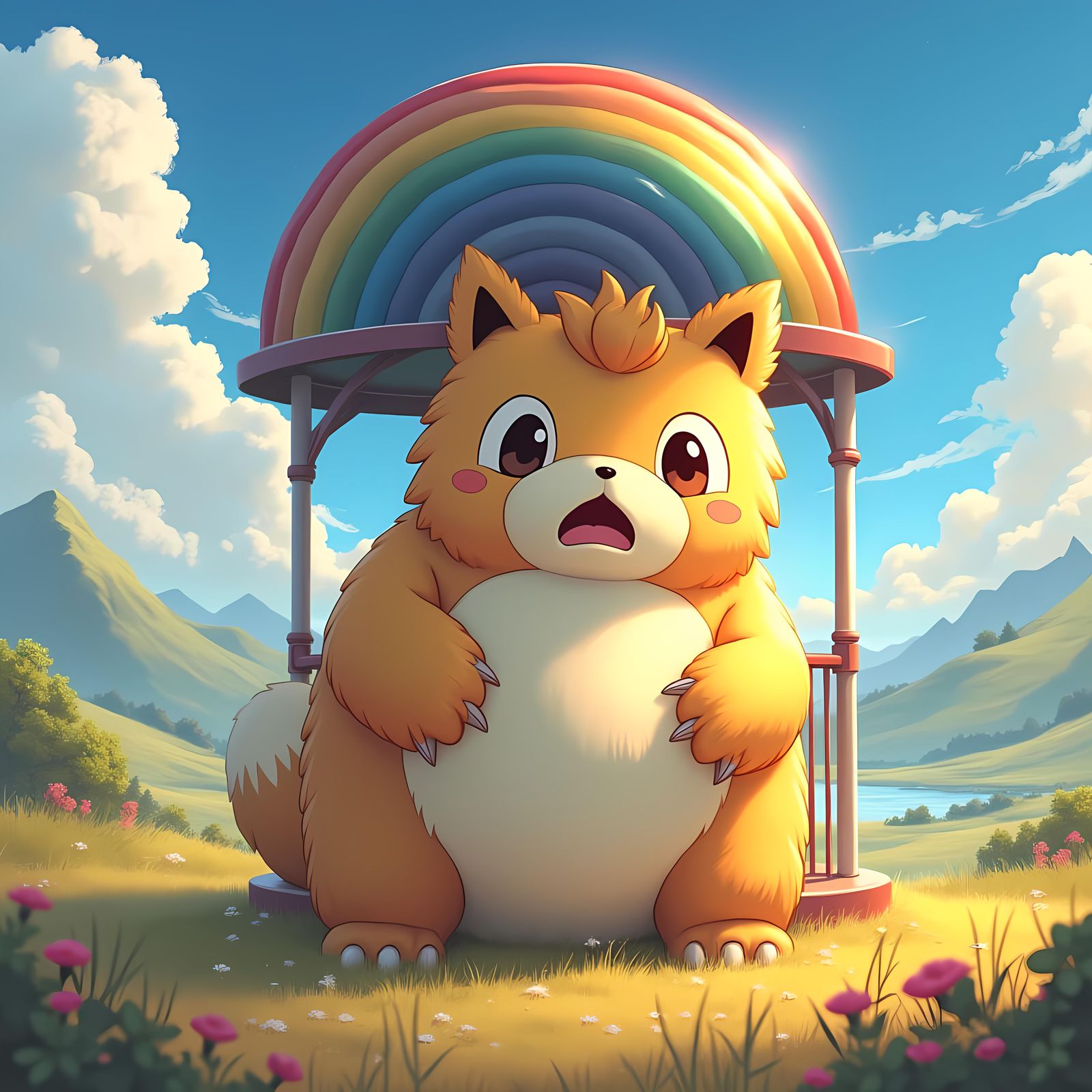 Studio Ghibli Snorlax Hiding, Fantasy Art