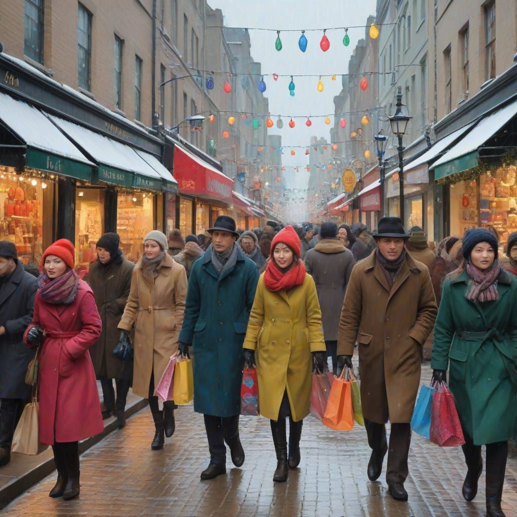Winter Shopping Rush on a Chilly Boxing Day