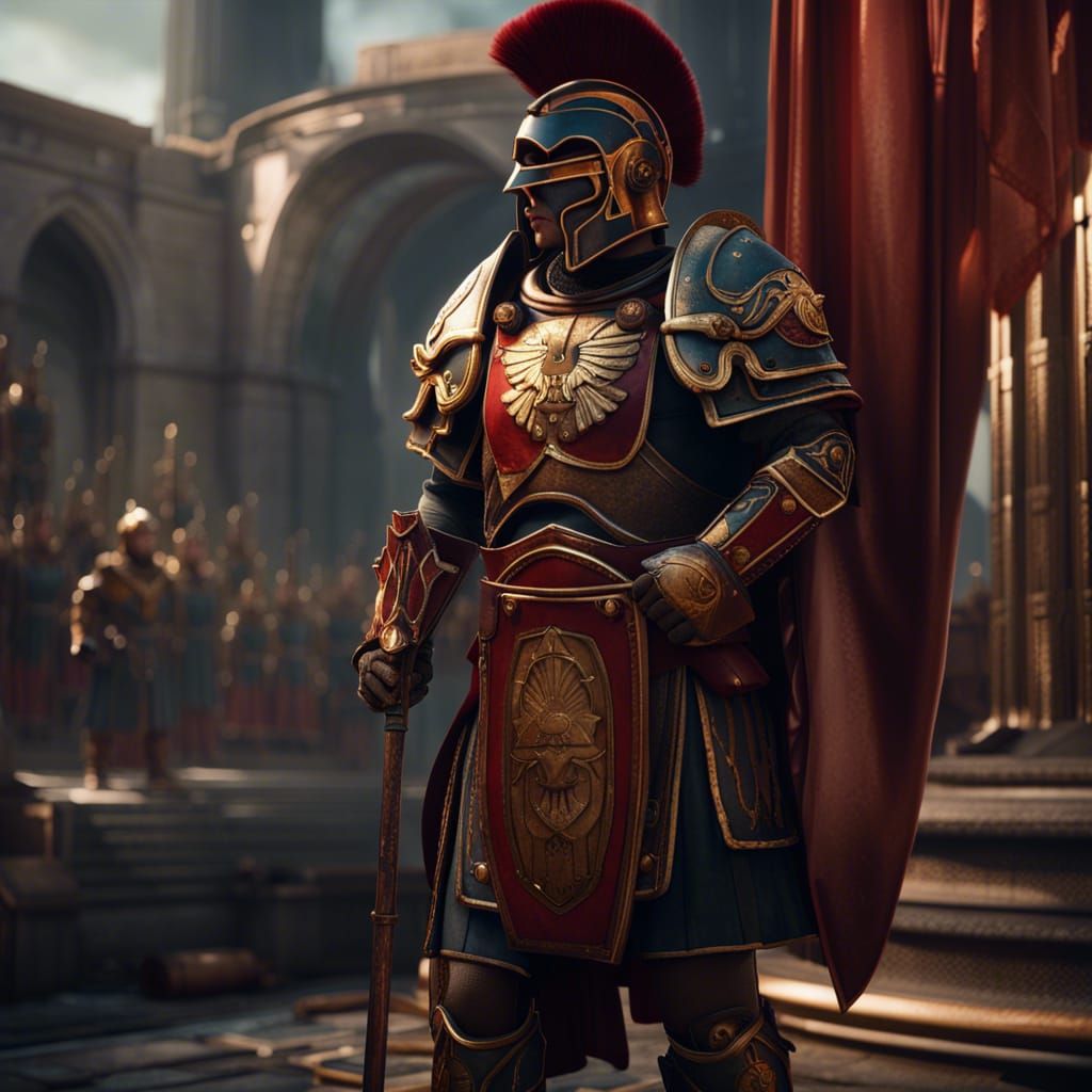 Sci-Fi Roman Legion Commander in Detailed Matte Style