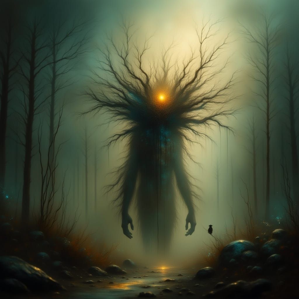 Surreal Dreamscape Figure Lost in Ethereal Light