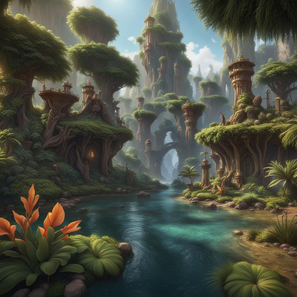 Lush Island Oasis Concept Art