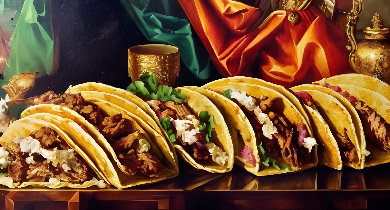 Baroque Taco Feast: An Impasto Oil Painting