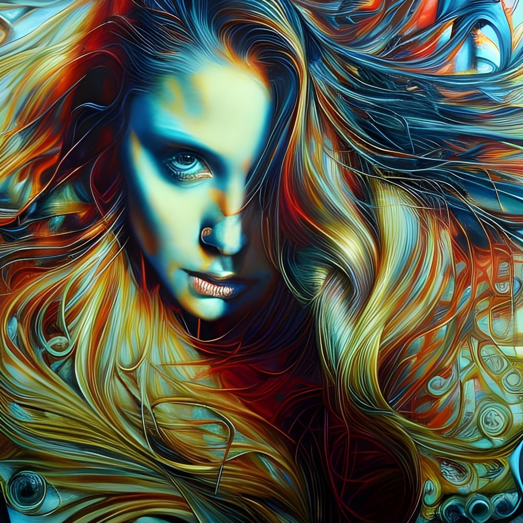 Steampunk Girl in Graffiti Art Style