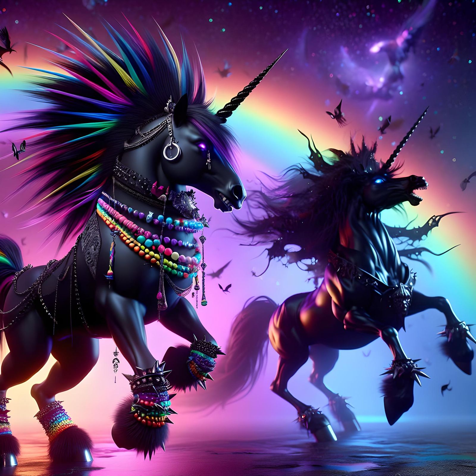 Gothic Unicorn Ready for Battle