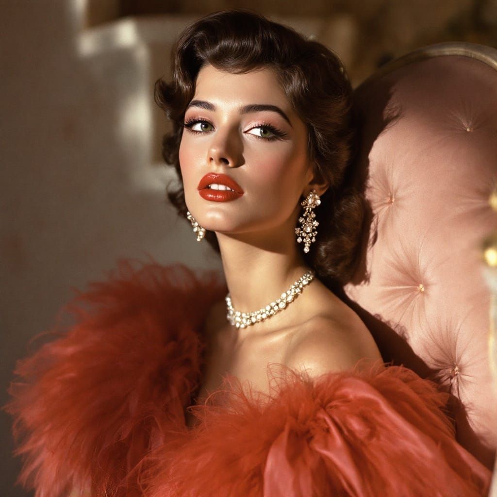 Vintage Prom Queen Beauty in a 1960s Gown