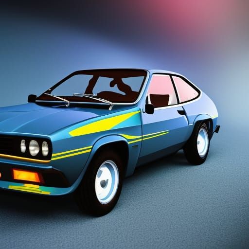 Ford Capri 80s Hyperrealistic Concept Art
