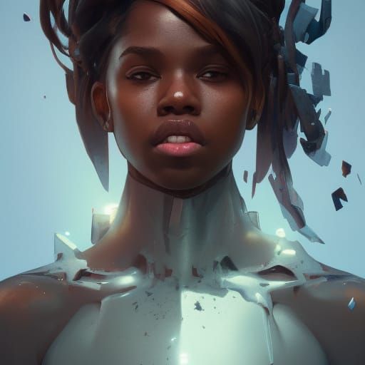Detailed Portrait of a Black Woman in Splash Art Style