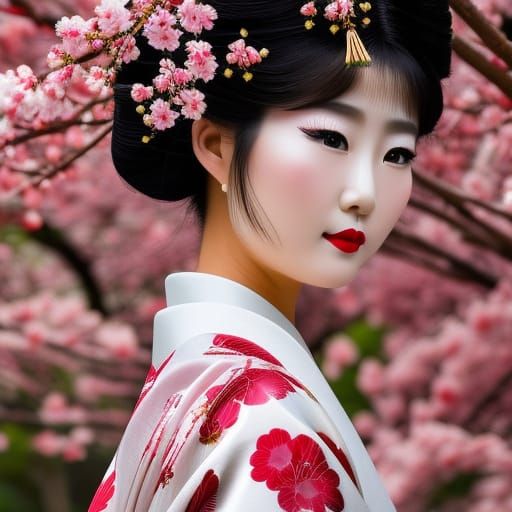 Japanese Woman in Kimono Fantasy Art