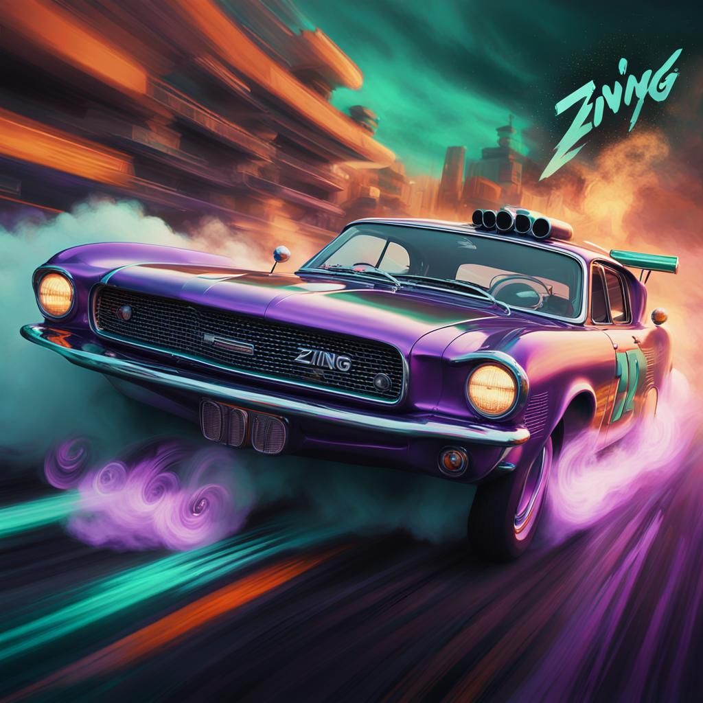 Retro-Futuristic Race Cars Spell Out Zing