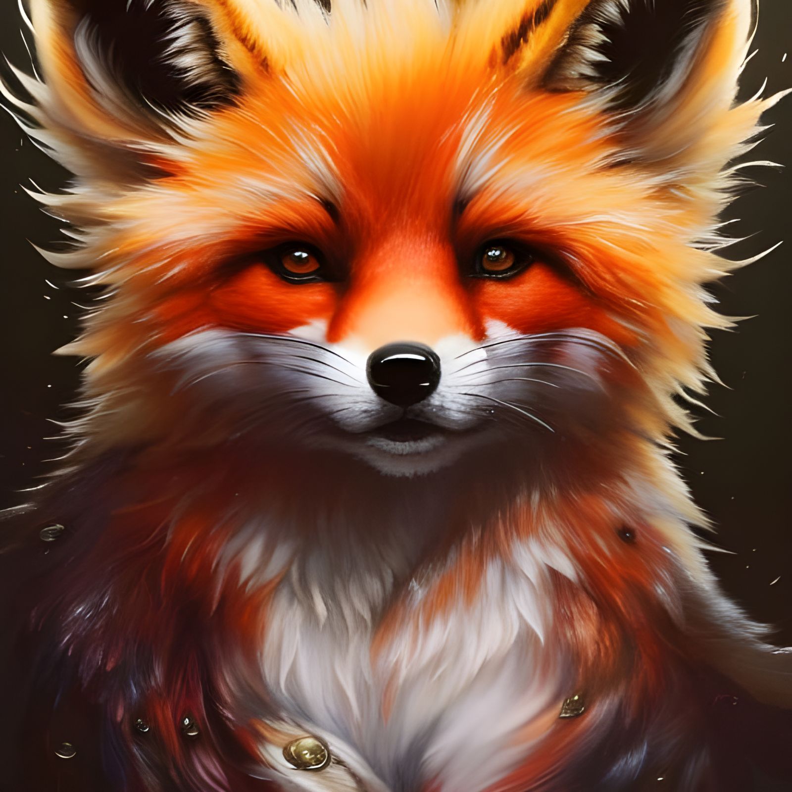 Adorable Chibi Fox Aristocrat in Hyperrealistic Style