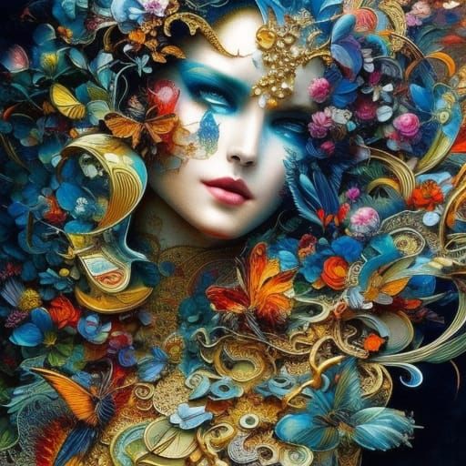 Intricate Paper Collage Art in HDR