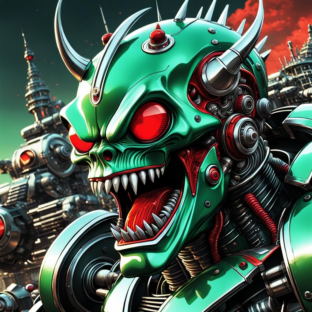 Rockabilly Punk Monster in Comic Book Art Style