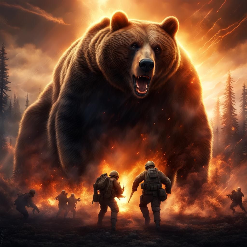 Giant Bear Attack: Sunset Battlefield