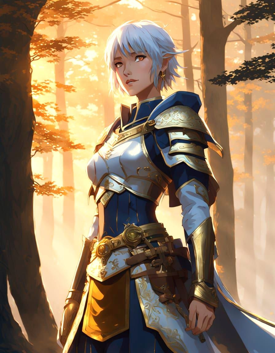 Ethereal Warrior Goddess Unveiled in Ancient Forest