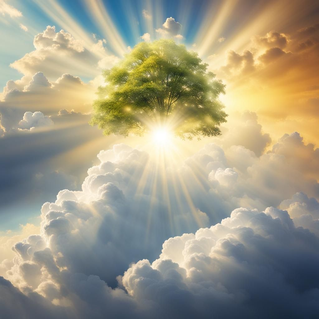 Heavenly Sunshine Illuminates Four Elements