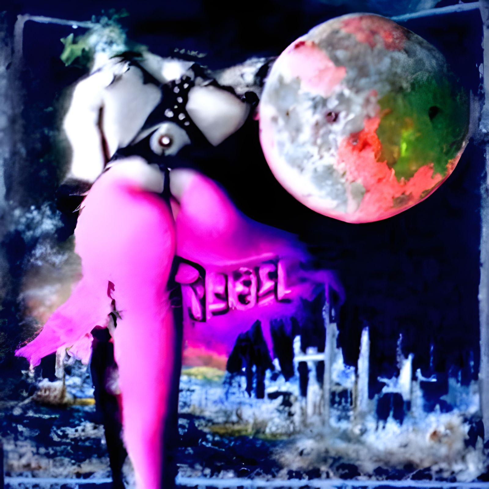 Cyberpunk Moonscape: Gothic Erotic Punk Art