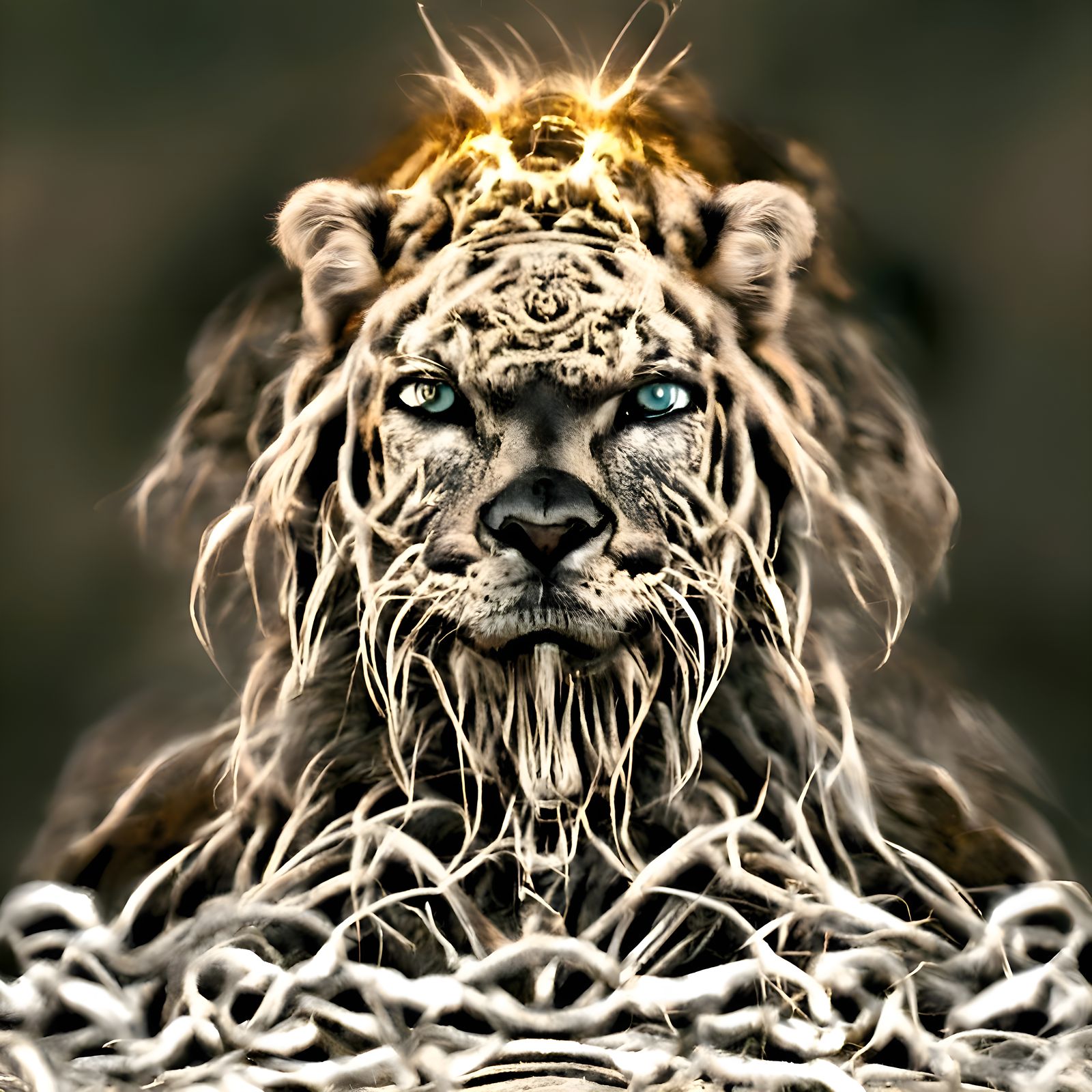 Majestic Lioness Leading Army Breaking Chains: Photorealisti...