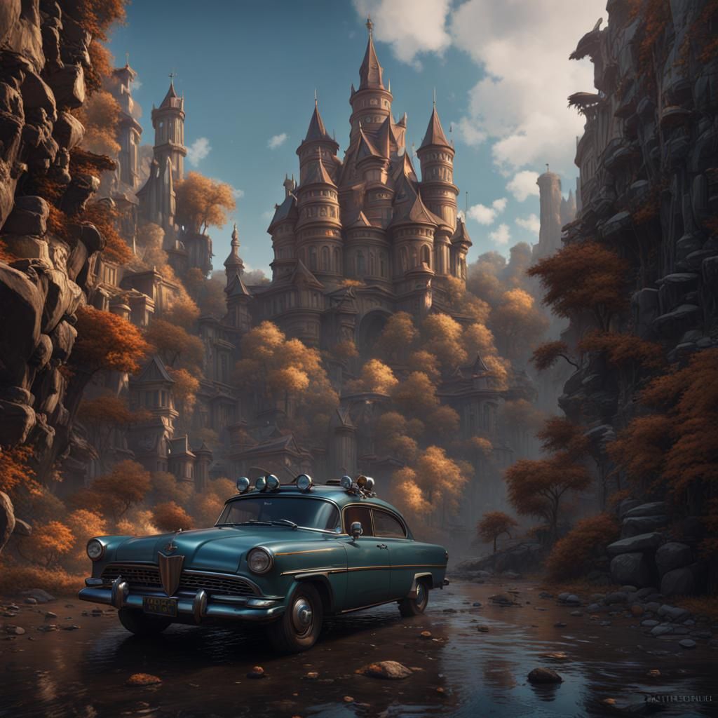Safe Driver in Detailed Matte Painting Style
