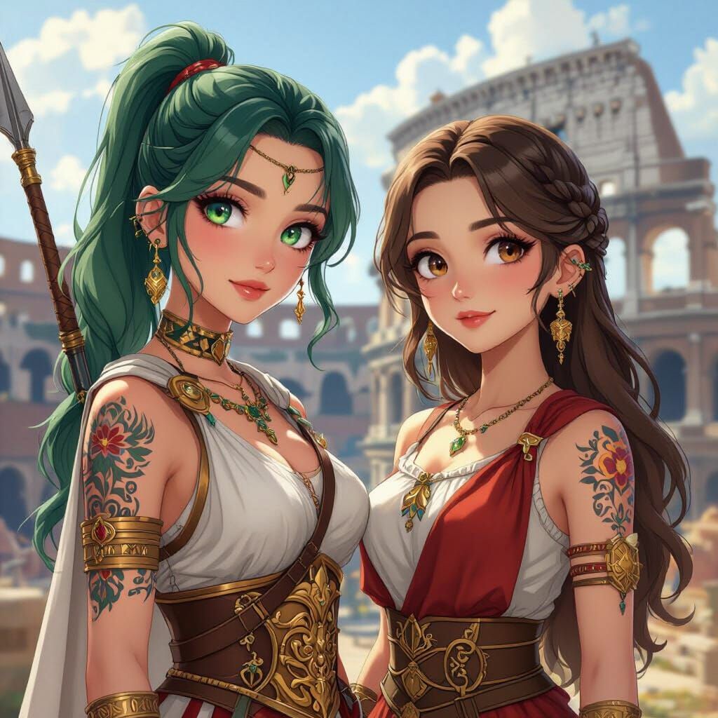 Roman Princess and Farmer: 3D Anime Art