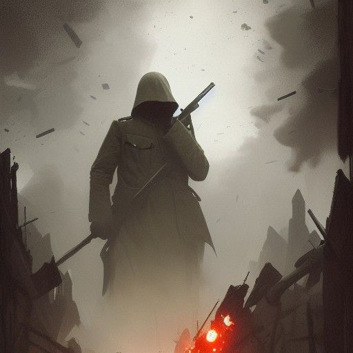 Sinister WWI Scene in Dark, Historical Style