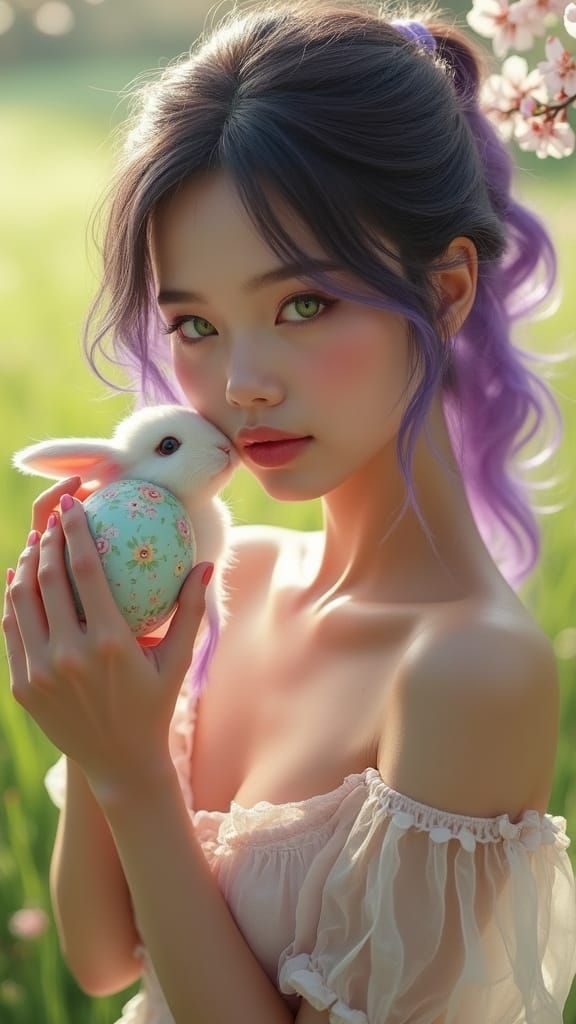 Surreal Spring Goddess Reveals Easter Magic in Pastel Hues