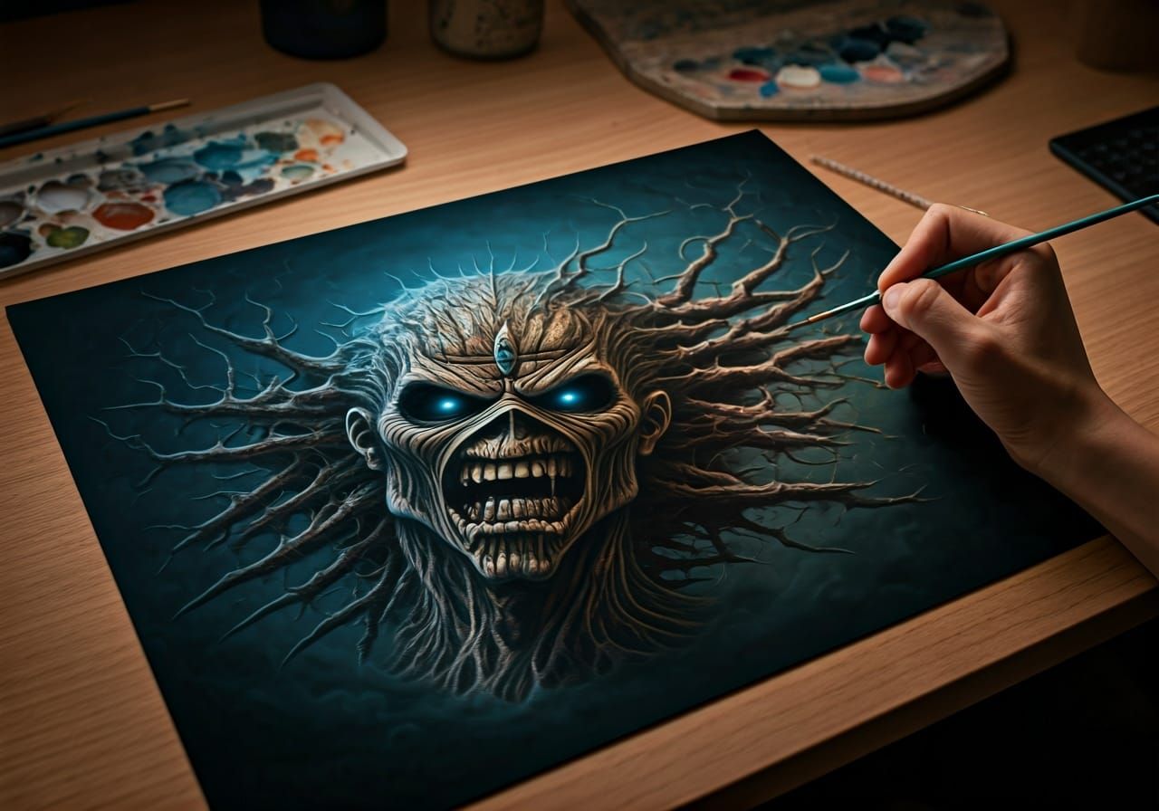 Horror Style 3D Artwork Painted on Paper