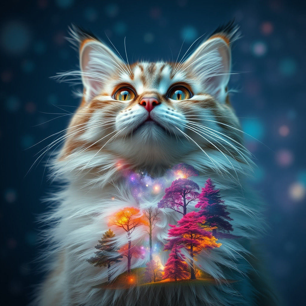 Celestial Cat Gaze: A Universe Within