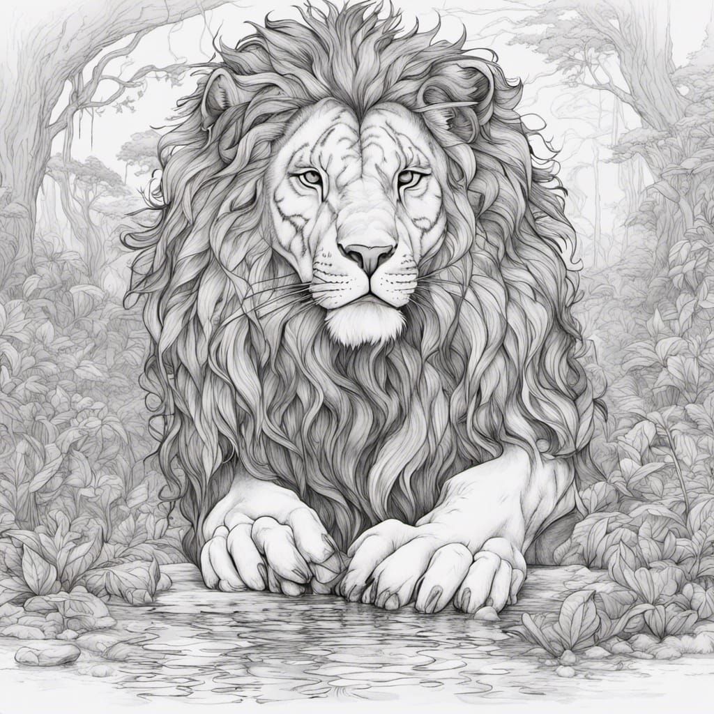 Lion, for coloring books