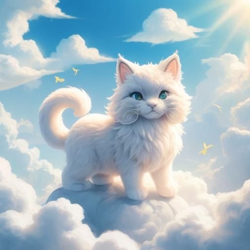 Floofy Stuffed Lynx Cloud Cat in Sun Rays