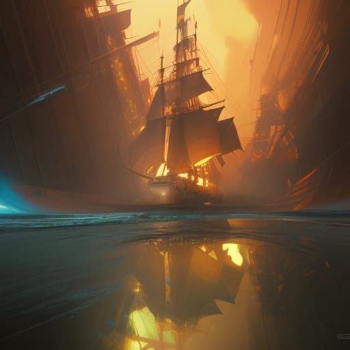 Colonial Ship Explosion in Dynamic Lighting