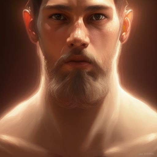Detailed Portrait of Noah in Art Nouveau Style