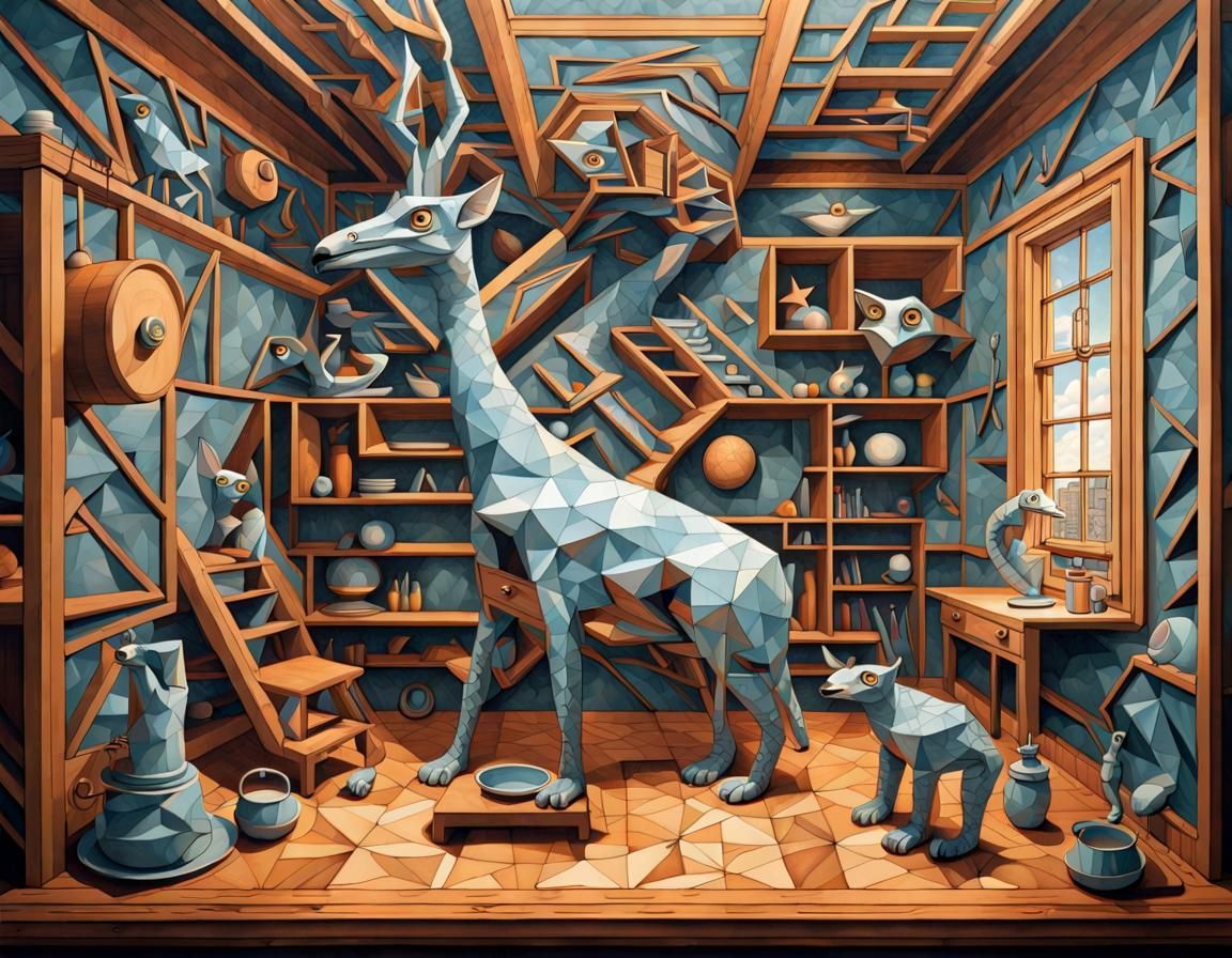 Surreal Family in Escher-like Impossible Geometry