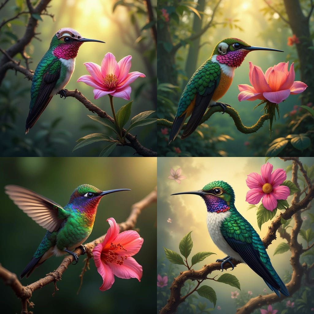 Exotic Brazilian Hummingbird in Vibrant Colors