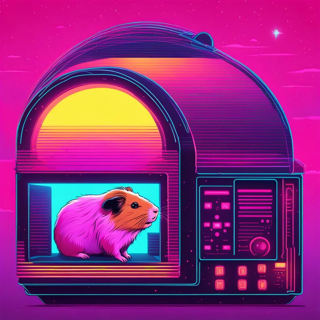 Guinea Pig's Synthwave Adventure in a Big House