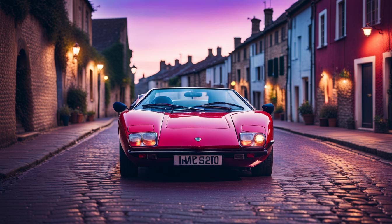 Vintage Lamborghini Countach in Italian Village